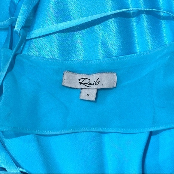 Rails Kaiden Silk Midi Slip Dress Womens Size Small Azure Blue Aqua Retails $238 - Picture 5 of 9